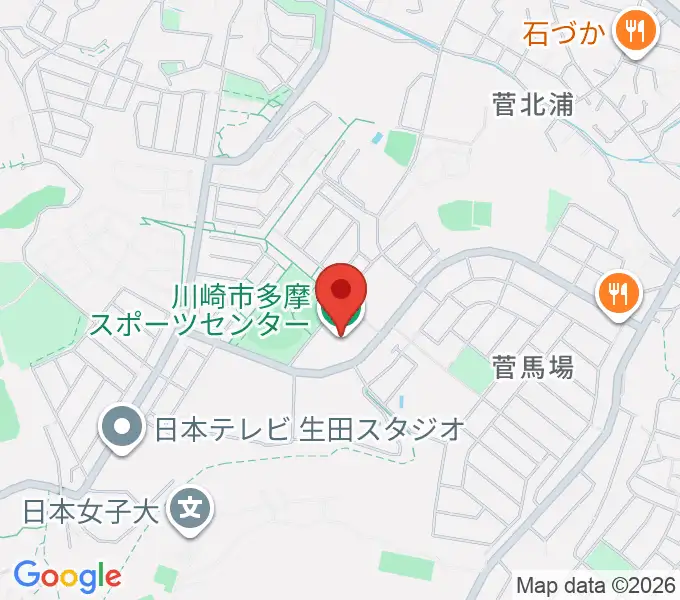 川崎市多摩スポーツセンターの地図