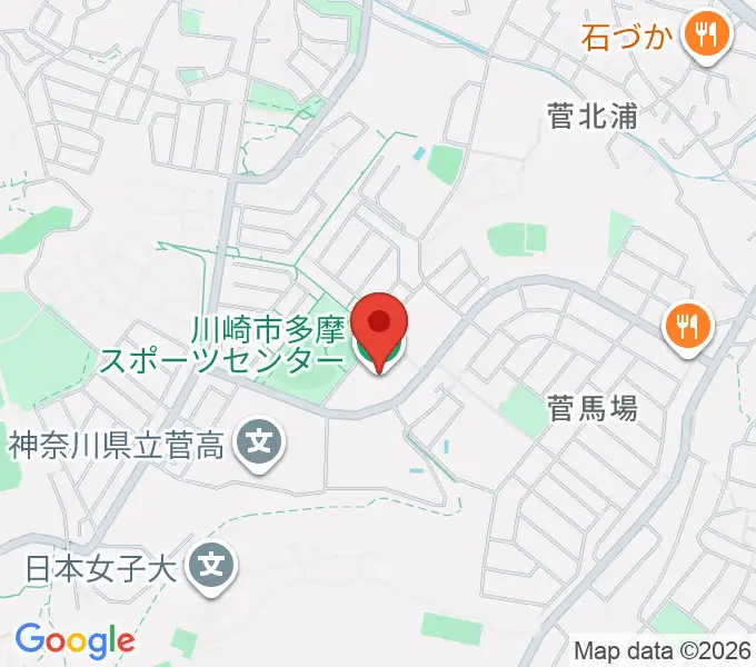 川崎市多摩スポーツセンターの地図