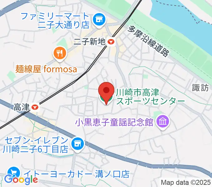川崎市高津スポーツセンターの地図