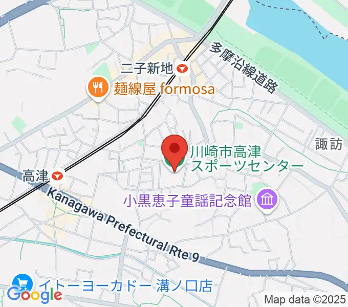 川崎市高津スポーツセンターの地図