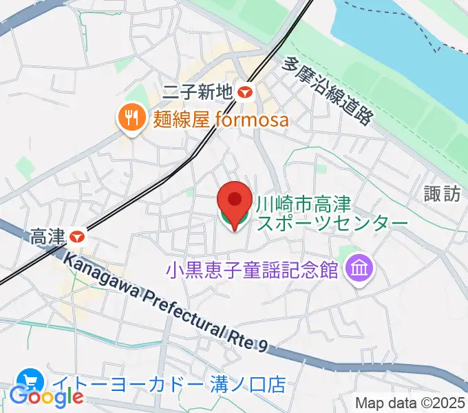 川崎市高津スポーツセンターの地図