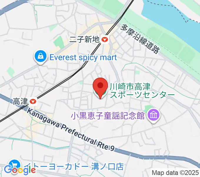 川崎市高津スポーツセンターの地図