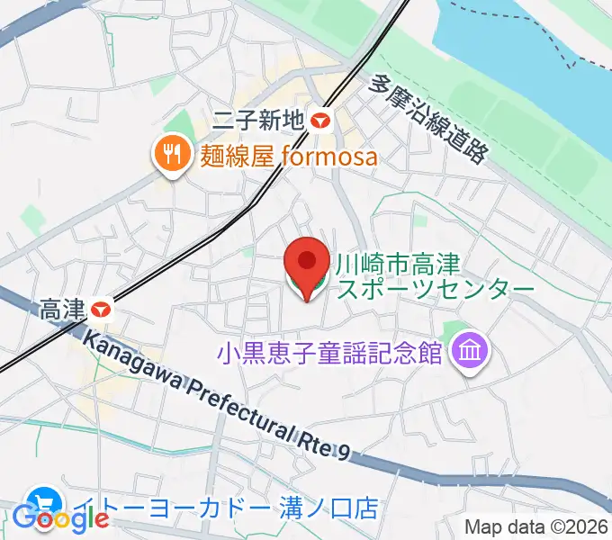 川崎市高津スポーツセンターの地図