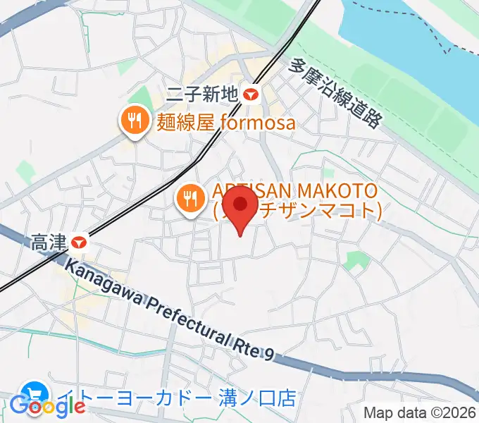 川崎市高津スポーツセンターの地図