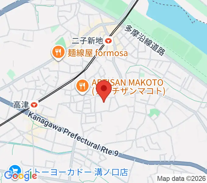 川崎市高津スポーツセンターの地図