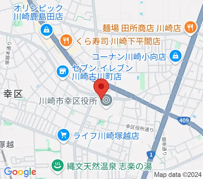 川崎市幸スポーツセンターの地図