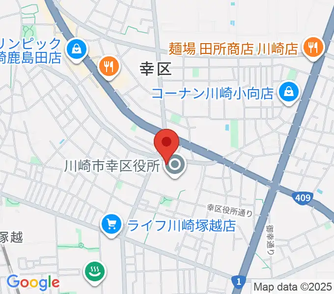 川崎市幸スポーツセンターの地図