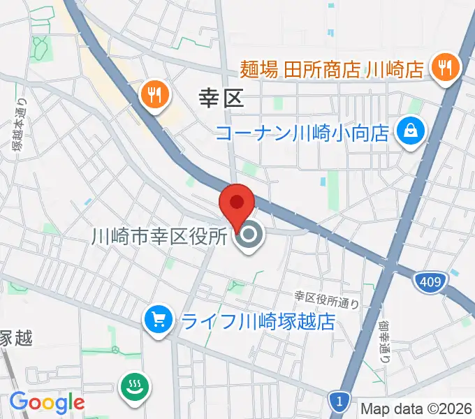 川崎市幸スポーツセンターの地図