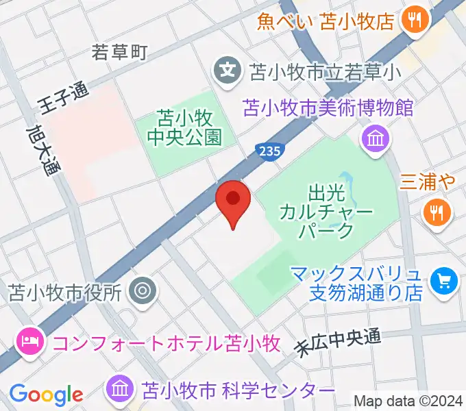 苫小牧市総合体育館の地図