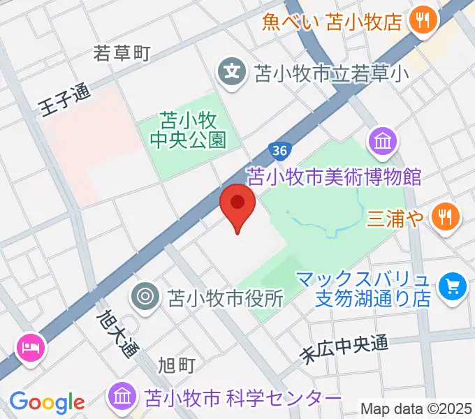 苫小牧市総合体育館の地図