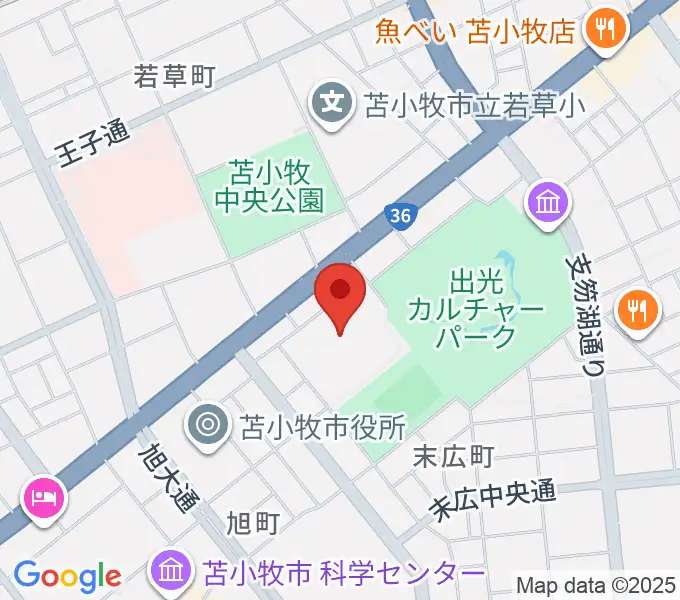 苫小牧市総合体育館の地図