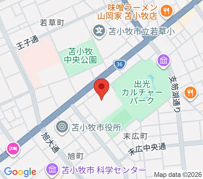 苫小牧市総合体育館の地図
