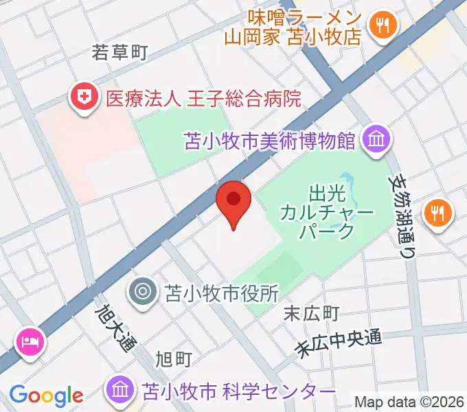 苫小牧市総合体育館の地図