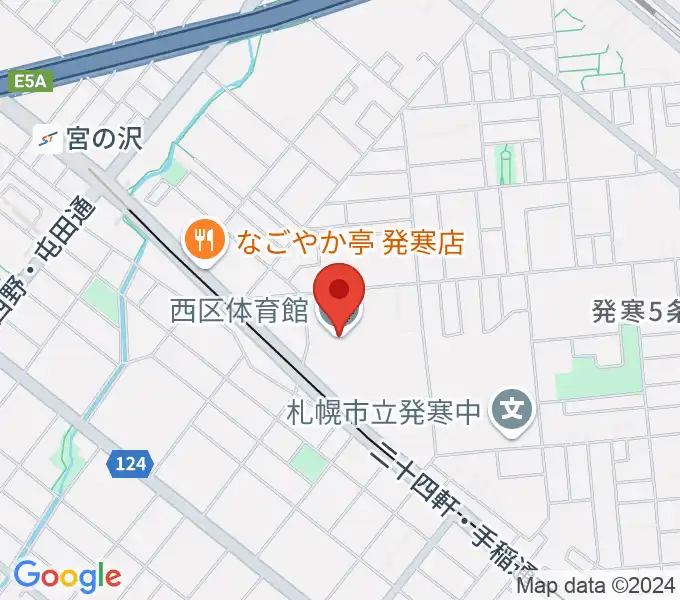 札幌市西区体育館・温水プールの地図