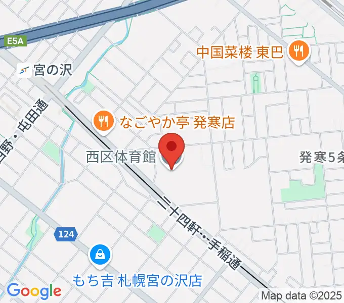 札幌市西区体育館・温水プールの地図