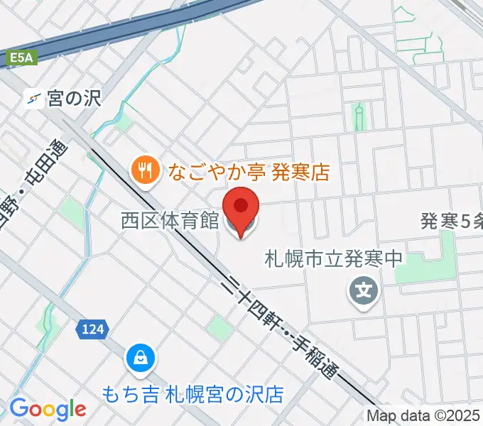 札幌市西区体育館・温水プールの地図