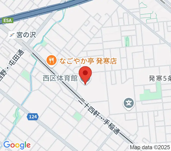 札幌市西区体育館・温水プールの地図