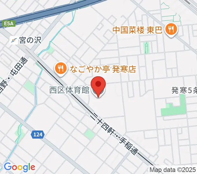 札幌市西区体育館・温水プールの地図