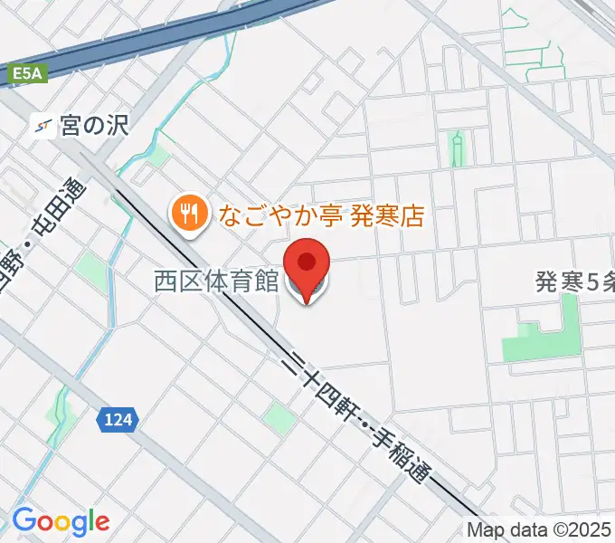 札幌市西区体育館・温水プールの地図