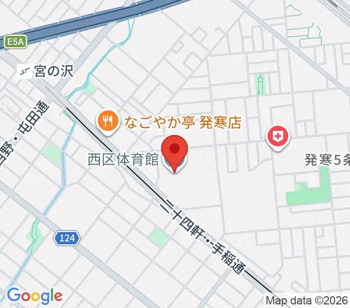 札幌市西区体育館・温水プールの地図