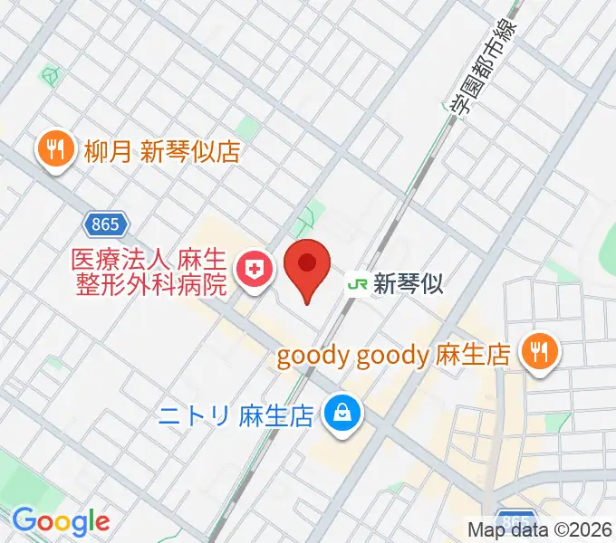札幌市北区体育館の地図
