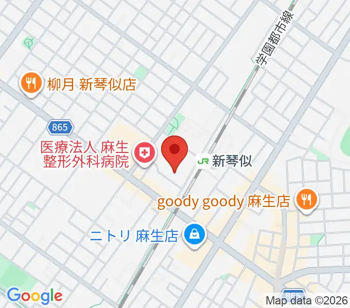 札幌市北区体育館の地図