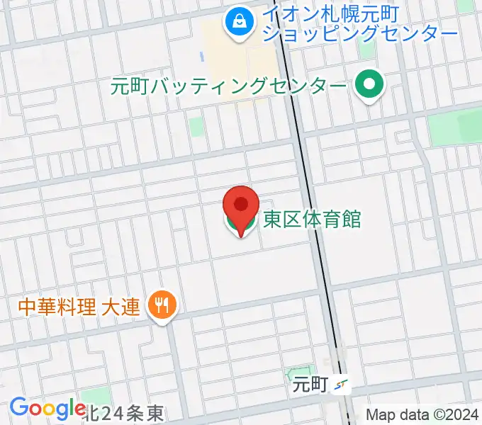 札幌市東区体育館の地図