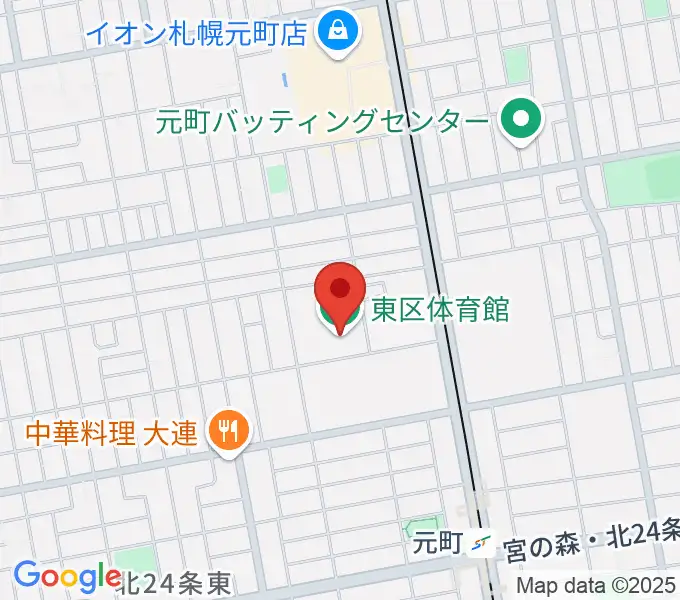 札幌市東区体育館の地図