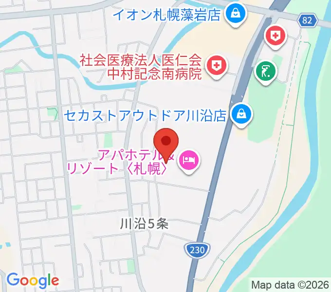 札幌市南区体育館の地図