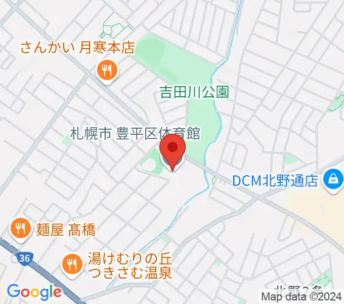 札幌市豊平区体育館の地図