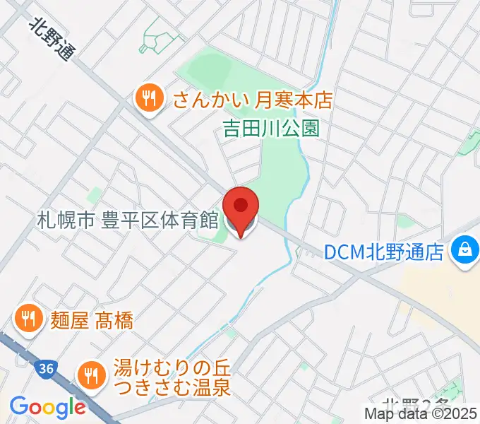 札幌市豊平区体育館の地図