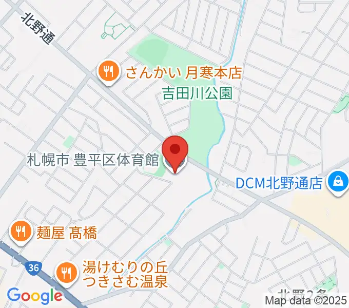 札幌市豊平区体育館の地図
