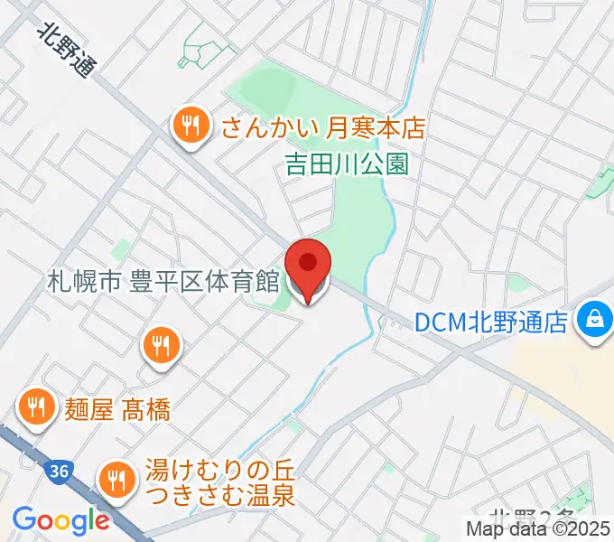 札幌市豊平区体育館の地図