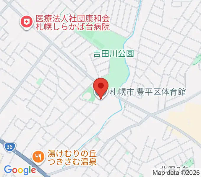 札幌市豊平区体育館の地図
