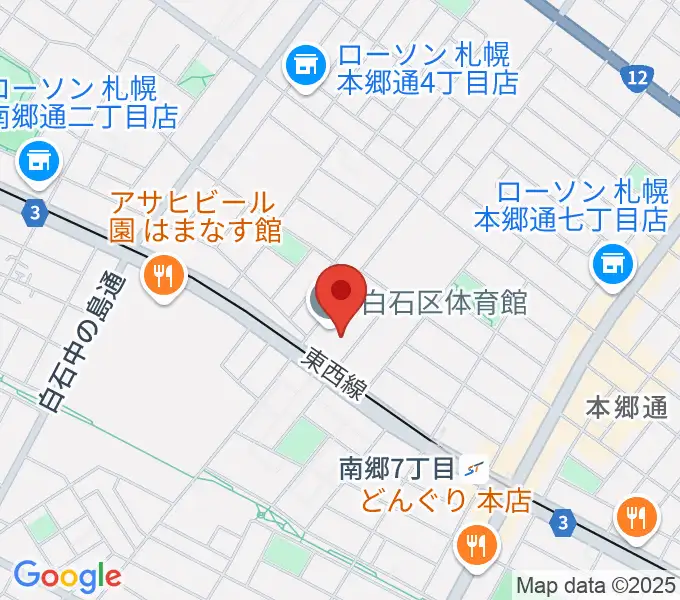 札幌市白石区体育館の地図