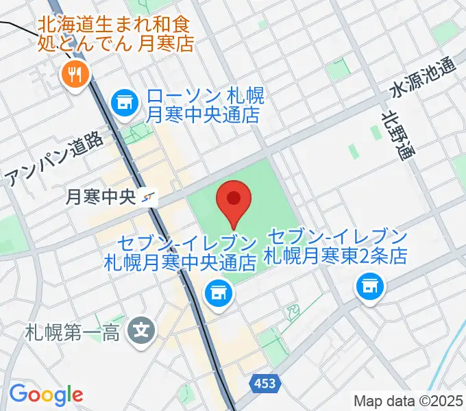 札幌市月寒体育館の地図