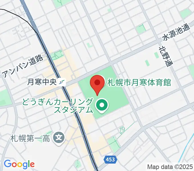 札幌市月寒体育館の地図