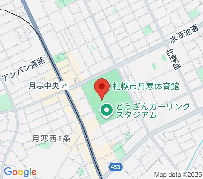 札幌市月寒体育館の地図