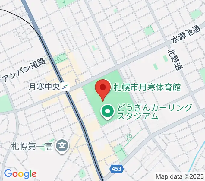 札幌市月寒体育館の地図