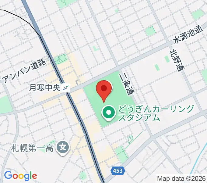 札幌市月寒体育館の地図