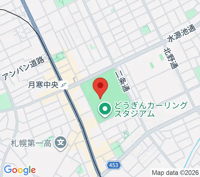 札幌市月寒体育館の地図