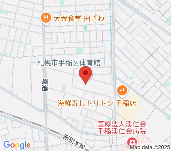札幌市手稲区体育館の地図
