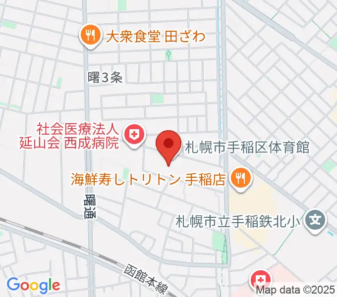 札幌市手稲区体育館の地図