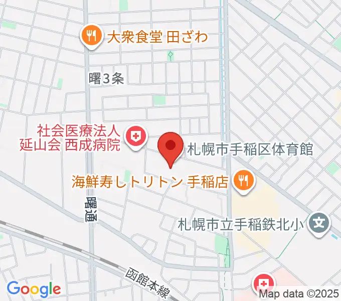 札幌市手稲区体育館の地図