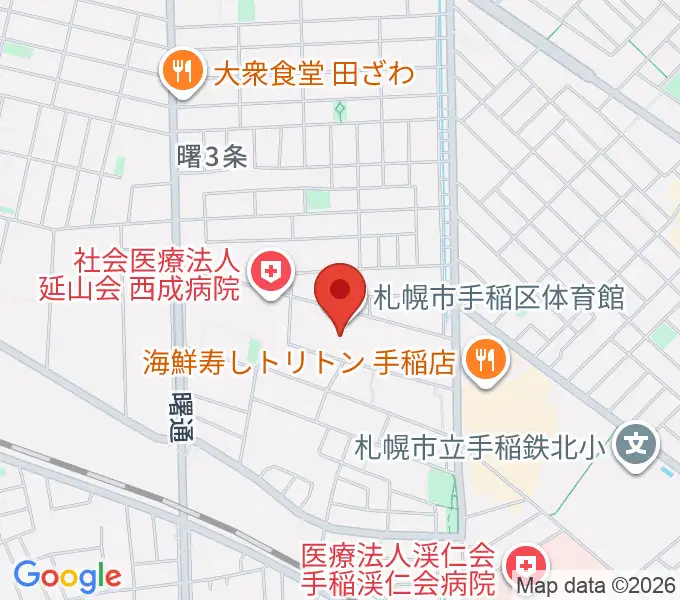 札幌市手稲区体育館の地図