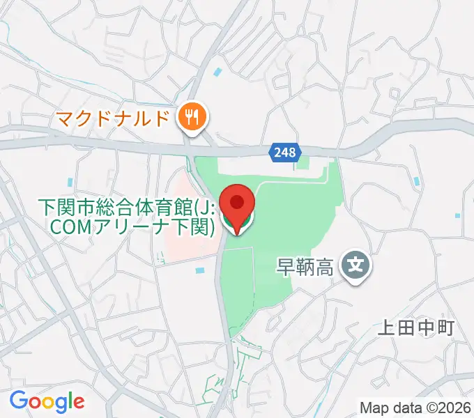 J:COMアリーナ下関の地図