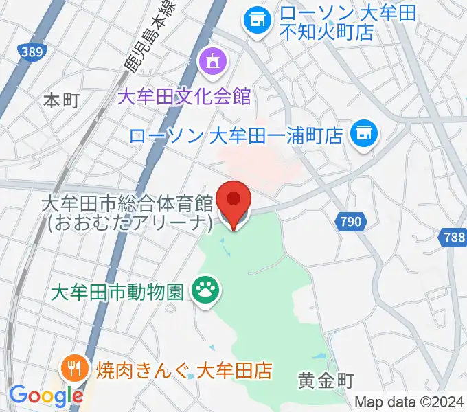 おおむたアリーナの地図