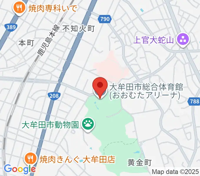 おおむたアリーナの地図