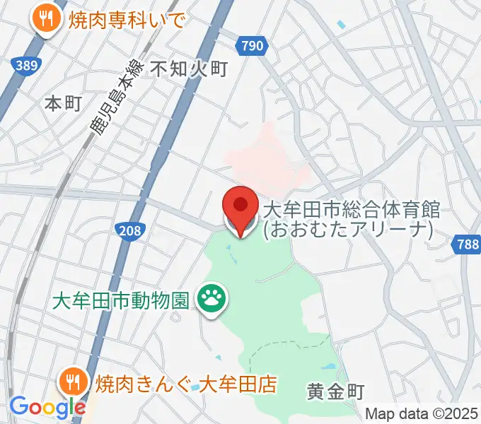 おおむたアリーナの地図