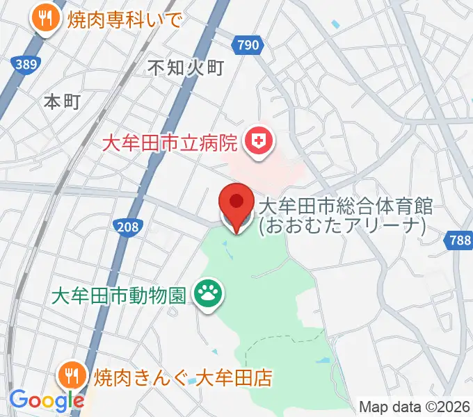 おおむたアリーナの地図